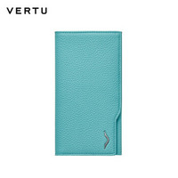 VERTU纬图 小牛皮保护套适用于ASTER P系列手机皮套保护套 粉蓝色小牛皮钱夹式