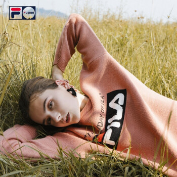 FILA FUSION x b+ab斐乐2019 F系列针织衫女冬季休闲宽松套头毛线衣 粉色-PC 160/80A/S