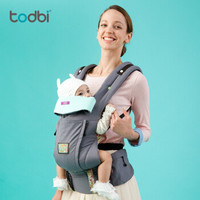 韩国TODBI 婴儿背带宝宝双肩背带多功能透气抱婴带 进口抱带 灰色