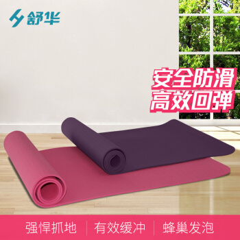 舒华 瑜伽 TPE6MM环保瑜伽垫 加长防滑健身垫 紫色