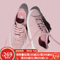 PONY/波尼女款板鞋【猪年款】时尚休闲鞋耐磨舒适滑板鞋运动鞋91W1TS15 粉红色 35