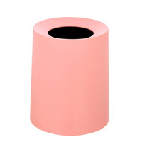 莱朗 家用欧式双层无盖纸篓分类垃圾桶 创意厨房卫生间卧室客厅垃圾桶 办公室废纸篓 粉红色 8L
