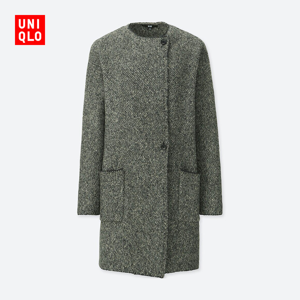 UNIQLO 优衣库 411746 女士中长款混纺针织大衣
