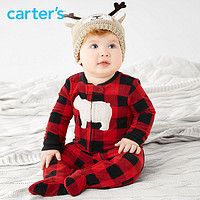Carter's 男宝宝长袖包脚连体衣