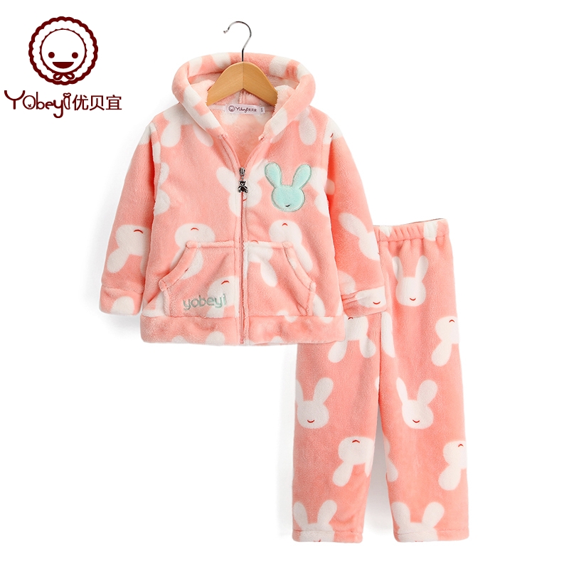Yobeyi 优贝宜 儿童法兰绒家居服套装