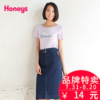 Honeys 596-13-4201 印花字母短袖T恤