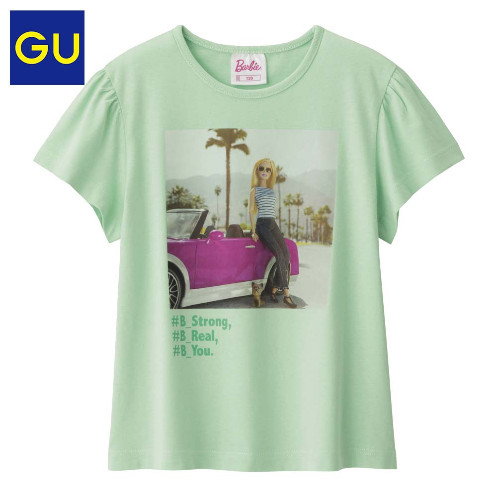 GU 极优 Barbie系列 302019 女童印花T恤
