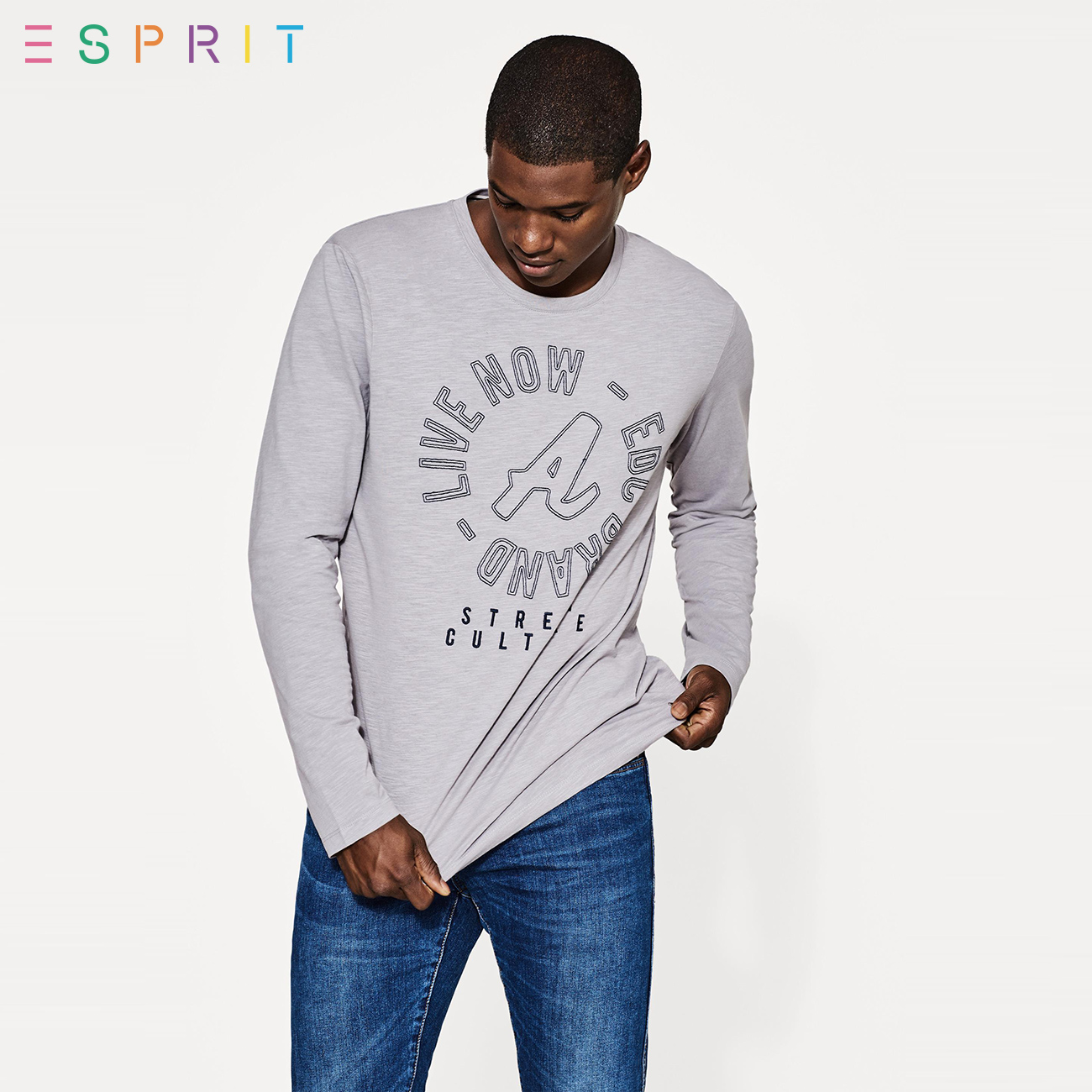 ESPRIT EDC097CC2K017 男士长袖T恤