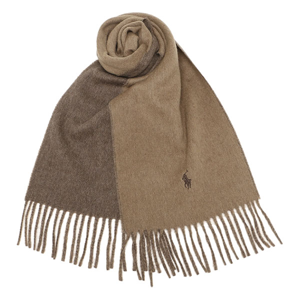 拉夫劳伦RALPH LAUREN 双面双色 小马标 羊毛围巾