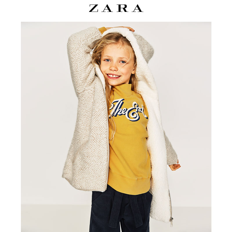 ZARA  01869704707 儿童毛绒针织连帽外套 