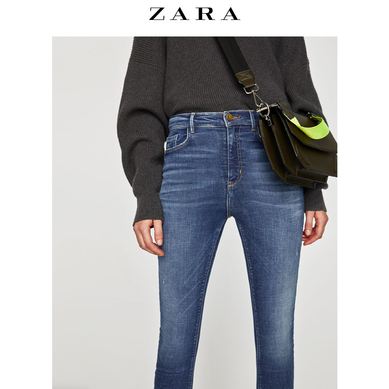 ZARA TRF 07354200400 女士高腰牛仔裤 