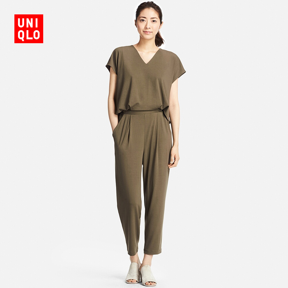 UNIQLO 优衣库 191766 女士V领针织连体裤