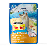 Friskies 喜跃 成猫吞拿鱼及鲭鱼软包罐头 80g