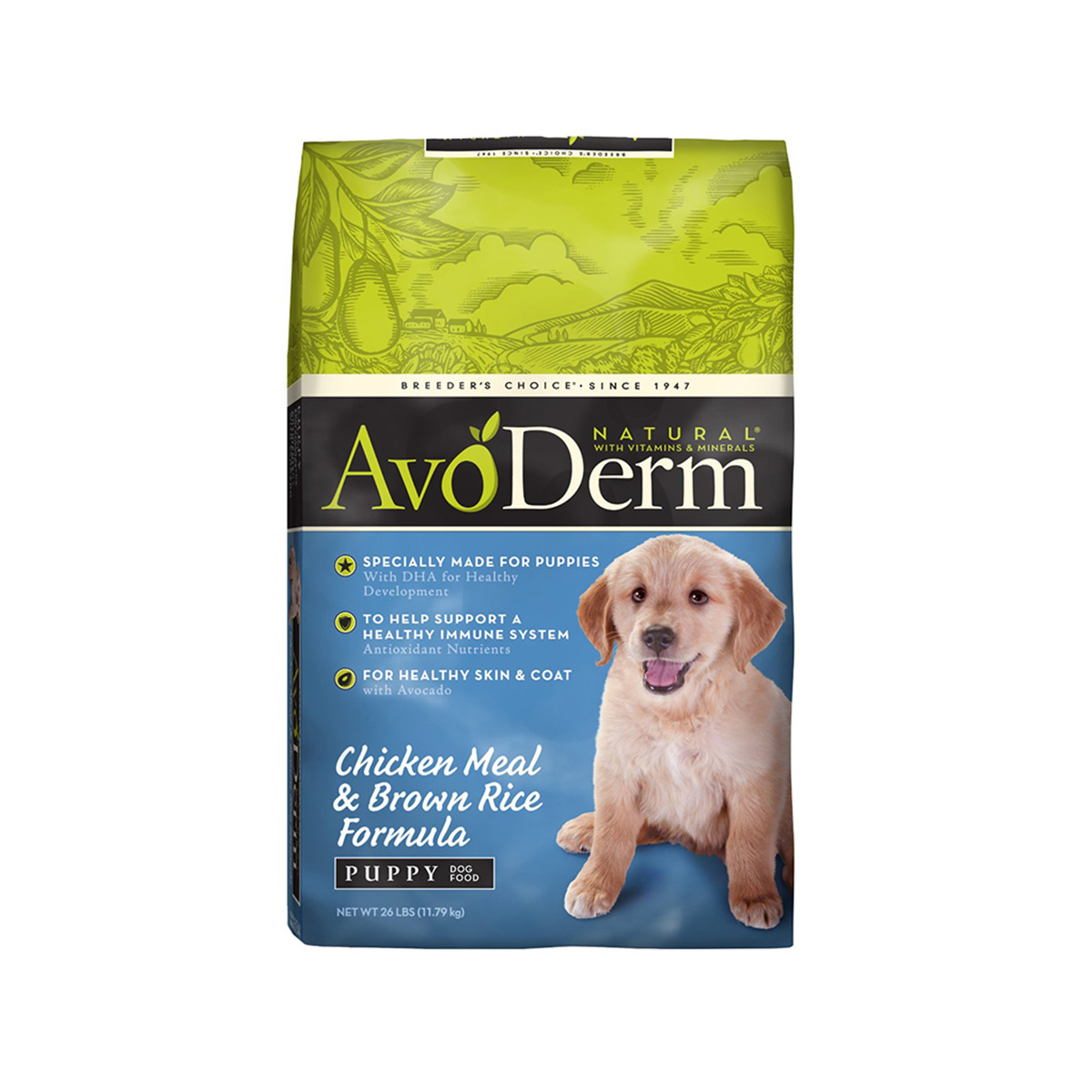  AvoDerm 幼犬鸡肉糙米助长配方狗粮 26磅