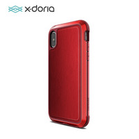X-doria 苹果XS Max手机壳iPhoneXS Max保护套 商务臻皮金属边框防摔保护壳 刀锋火焰红
