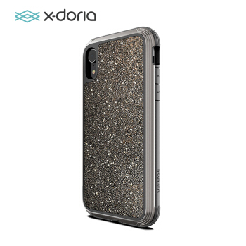 X-doria 苹果XR手机壳 iPhoneXR保护壳 金属边框防摔刀锋系列轻奢水晶钻石防摔保护套 璀璨灰