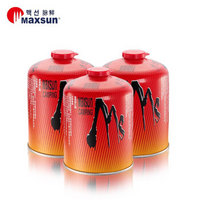 脉鲜（MAXSUN）户外液化气瓶450g*3丁烷气瓦斯便携式火锅炉具燃气罐 红