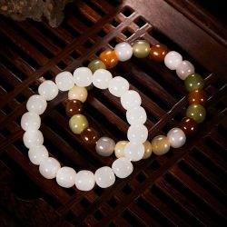 luckymelife 和田玉老型珠多宝手串