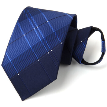 GLO-STORY 领带男 懒人方便易拉得8cm商务正装拉链领带MSL814053 藏蓝色（升级版）