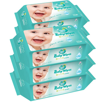 幸福未来 湿巾 婴儿手口 XL码 80片*8包 柔棉感系列儿童宝宝湿纸巾