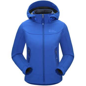 ALPINT MOUNTAIN  儿童款软壳冲锋衣男女童防风防水保暖复合抓绒软壳衣 620-006 宝蓝 M