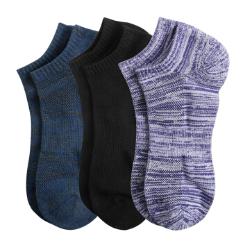 佐丹奴（Giordano） 男袜 袜子男士棉袜三对装撞色袜学生防滑短袜01156016  黑/蓝/蓝中码(170/80A)