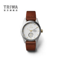 TRIWA北欧设计Aska系列经典表带石英手表 粽色表带白盘 AKST102-SS010213