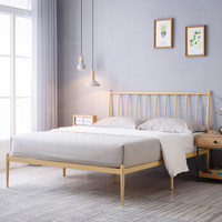 宜眠坊(ESF)床 铁床 简欧铁艺床 双人床 单人床 公寓铁架床 EC102白橡色 1.5米*2.0米
