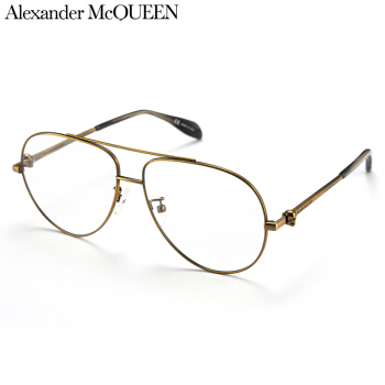 亚历山大·麦昆(AlexanderMcQUEEN)眼镜框男 镜架 透明镜片青铜色镜框AM0260O 003 61mm