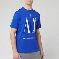 Armani Exchange AE Logo 印花T恤 蓝色
