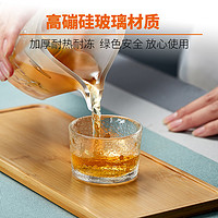 日式锤纹玻璃品茗杯 耐热主人杯茶碗小茶杯单杯茶盏功夫茶具配件