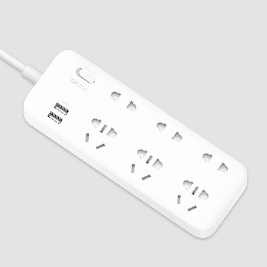 zmi六位插线板(含2口usb 18w快充) *2件