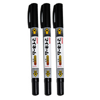 日本樱花(SAKURA)双头记号笔中性笔签字笔马克笔油性勾线笔光盘笔 黑色3支套装【日本进口】