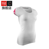 COMPRESSPORT 马拉松运动装备女士运动跑步越野跑紧身上衣运动压缩衣短袖 白色上衣 M