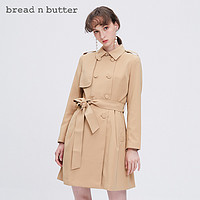 bread n butter纯色中长款系腰带时尚修身气质风衣外套