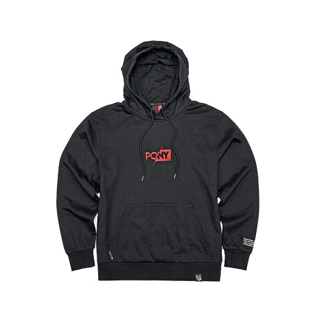 PONY卫衣波尼男女运动服2019秋冬圆领时尚潮流运动套头连帽上衣93W2HA52 黑色（女） S
