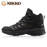 日高（NIKKO）新款登山鞋高帮 户外男鞋防水徒步鞋防滑耐磨登山靴 黑色 38