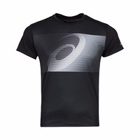 ASICS亚瑟士 新款LOGO短袖跑步T恤男运动衫  2011A397-002 黑色 S