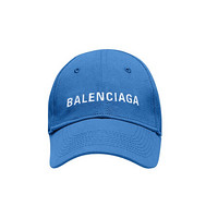 BALENCIAGA巴黎世家帽子正面绣有徽标刺绣鸭舌帽情侣款棒球帽 蓝色 L