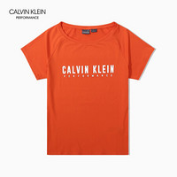 CK PERFORMANCE 经典款 女装Logo圆领运动短袖T恤  4WT8K112 810-橙色 S