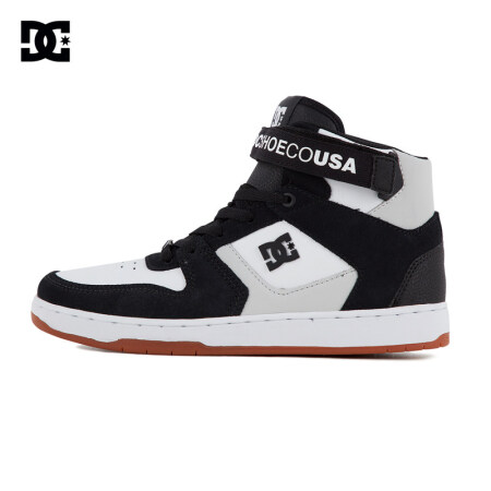 DC SHOES20春夏新品潮流皮革拼接男鞋高帮鞋滑板鞋ADYS400038 黑夹白色 41