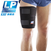 LP 755 可调黏贴式护腿套 健身网排足篮羽毛球运动护腿 大腿腿套  男女通用 单只装 黑色 均码