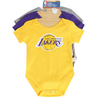 NBA童装 湖人队 共用款 新生儿3件套 套装爬服 爬行服 图片色 6/9M