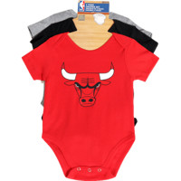 NBA童装 公牛队 新生儿 共用款 3件套 套装爬服 爬行服 图片色 3/6M