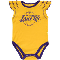 NBA童装 湖人队 共用款 新生儿2件套 套装爬服 爬行服 图片色 6/9M