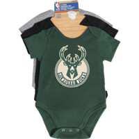 NBA童装 雄鹿队 共用款 新生儿3件套 套装爬服 图片色 0/3M