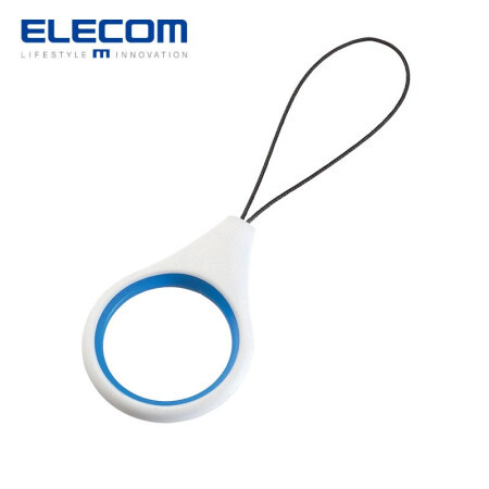 宜丽客（ELECOM）日本手机防落 指环挂绳挂件 挂饰 挂坠多功能钥匙扣U盘钱包手指扣简约女 撞色款-白蓝