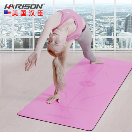 美国汉臣HARISON 瑜伽垫 加厚瑜伽垫 加长防滑健身垫 PU粉红色 183*68*5mm HR-400PK
