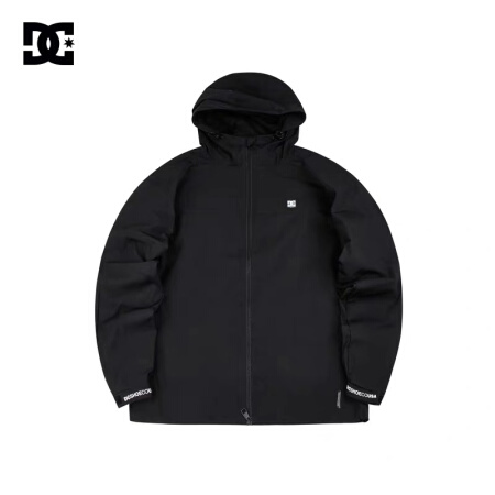 DCSHOES PRACTIVE秋冬新款男子防风冲锋衣连帽薄外套 5410J906 黑色-BLK M