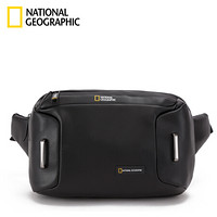 国家地理National Geographic男士胸包潮牌单肩斜挎背包休闲腰包 黑色